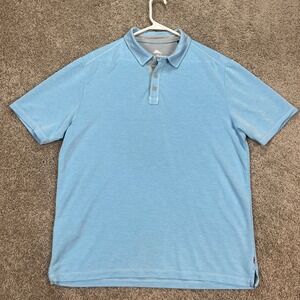 Tommy Bahama Mens Large Light Blue Polo Shirt Short Sleeve Collared‎ Marlin Logo